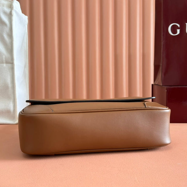 MEDIUM EMBLEM CROSSBODY BAG 29 IN BROWN CALFSKIN