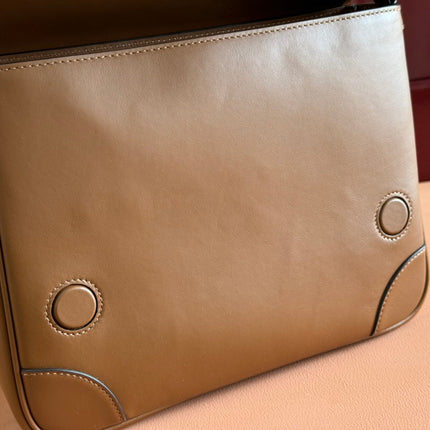 MEDIUM EMBLEM CROSSBODY BAG 29 IN BROWN CALFSKIN