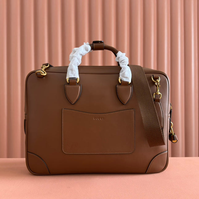 MEDIUM BRIEFCASE 40 IN BROWN CALFSKIN