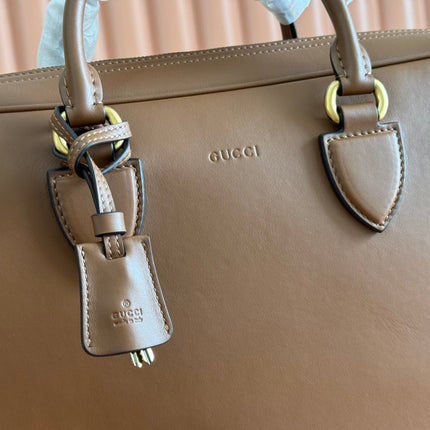 MEDIUM BRIEFCASE 40 IN BROWN CALFSKIN