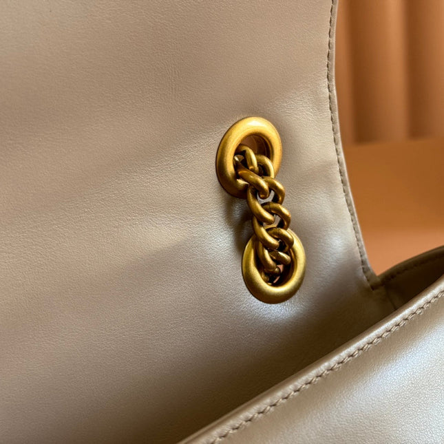 MARMONT SHOULDER BAG 31 IN BEIGE CALFSKIN GOLD CHAIN