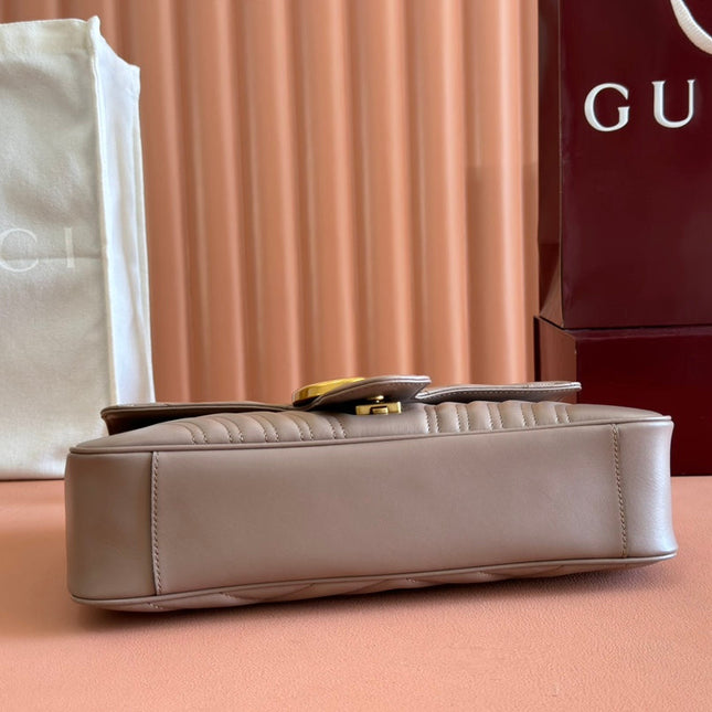 MARMONT SHOULDER BAG 31 IN BEIGE CALFSKIN GOLD CHAIN