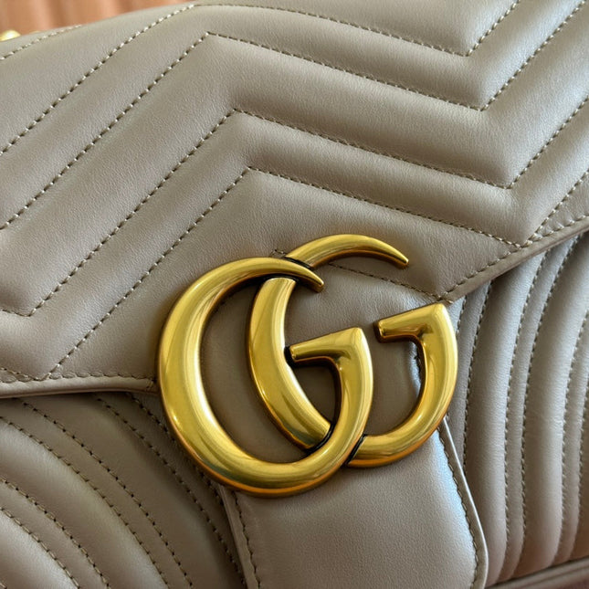 MARMONT SHOULDER BAG 31 IN BEIGE CALFSKIN GOLD CHAIN