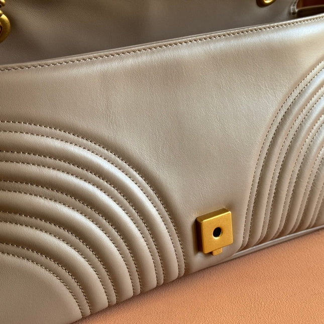 MARMONT SHOULDER BAG 31 IN BEIGE CALFSKIN GOLD CHAIN