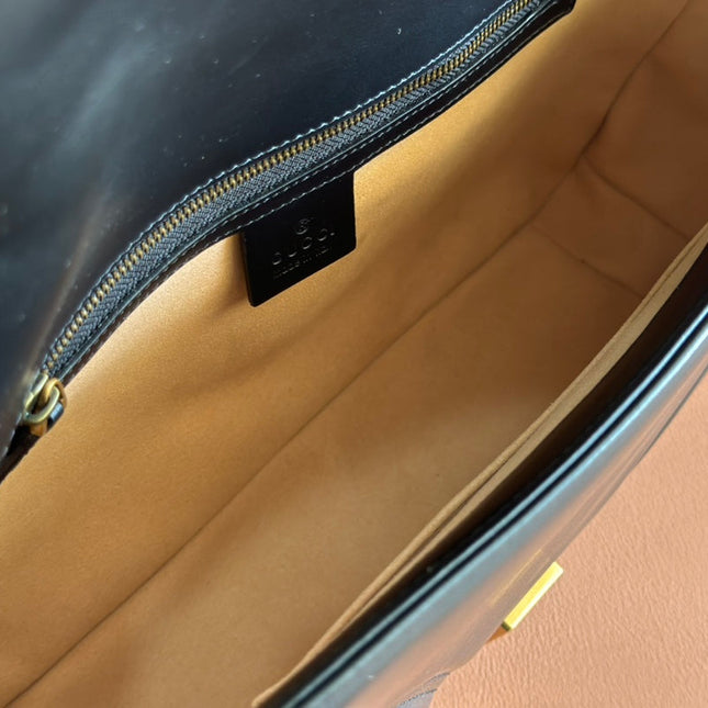 MARMONT SHOULDER BAG 31 IN BLACK CALFSKIN GOLD CHAIN