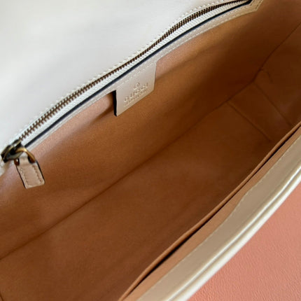 MARMONT SHOULDER BAG 31 IN WHITE CALFSKIN GOLD CHAIN