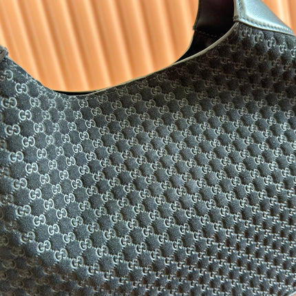 MEDIUM B SHOULDER BAG 42 IN BLACK GG SUEDE