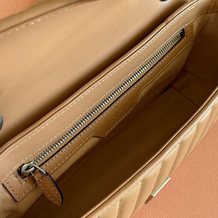 MARMONT SMALL SHOULDER BAG 26 IN BROWN LAMBSKIN