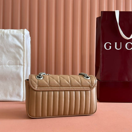 MARMONT SMALL SHOULDER BAG 26 IN BROWN LAMBSKIN