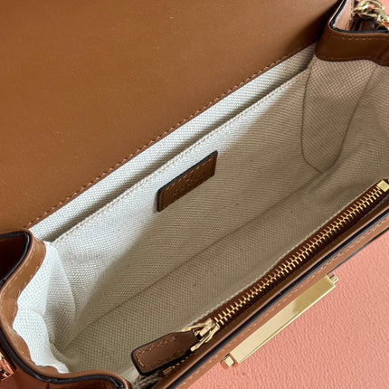 GO SMALL SHOULDER BAG 21.5 IN DARK GREY BROWN CALFSKIN