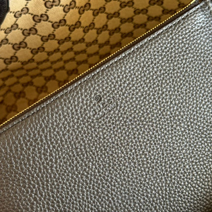 MEDIUM TOTISSIMA REVERSIBLE TOTE BAG 30 IN BLACK CALFSKIN BEIGE AND BROWN GG CANVAS ON SIDE