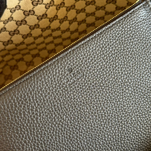 MEDIUM TOTISSIMA REVERSIBLE TOTE BAG 30 IN BLACK CALFSKIN BEIGE AND BROWN GG CANVAS ON SIDE