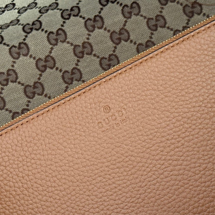 MEDIUM TOTISSIMA REVERSIBLE TOTE BAG 30 IN BROWN CALFSKIN BEIGE AND BROWN GG CANVAS ON SIDE