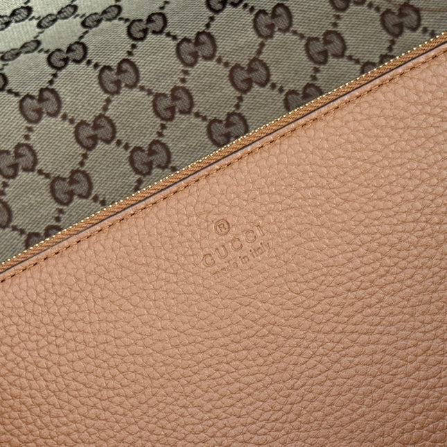 MEDIUM TOTISSIMA REVERSIBLE TOTE BAG 30 IN BROWN CALFSKIN BEIGE AND BROWN GG CANVAS ON SIDE