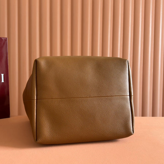 MEDIUM TOTISSIMA REVERSIBLE TOTE BAG 30 IN BROWN CALFSKIN BEIGE AND BROWN GG CANVAS ON SIDE