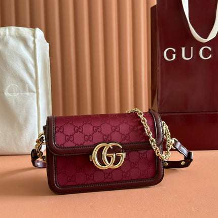 GO SMALL SHOULDER BAG 21.5 IN ROSSO ANCORA RED GG CANVAS