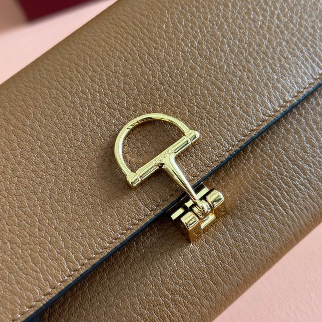 SOFTBIT CONTINENTAL WALLET 19 IN BROWN GRAINY CALFSKIN GOLD HARDWARE