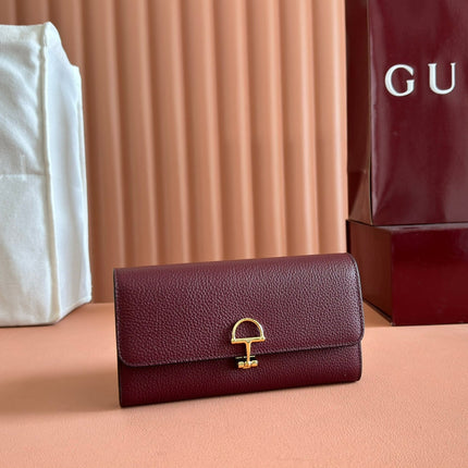 SOFTBIT CONTINENTAL WALLET 19 IN ROSSO ANCORA RED CALFSKIN GOLD HARDWARE