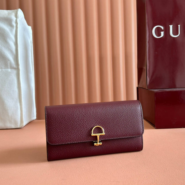 SOFTBIT CONTINENTAL WALLET 19 IN ROSSO ANCORA RED CALFSKIN GOLD HARDWARE