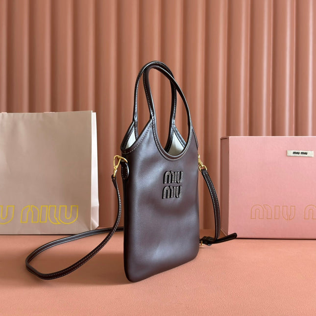 IVY SMALL TOTE BAG 24 IN BRIARWOOD BROWN CALFSKIN