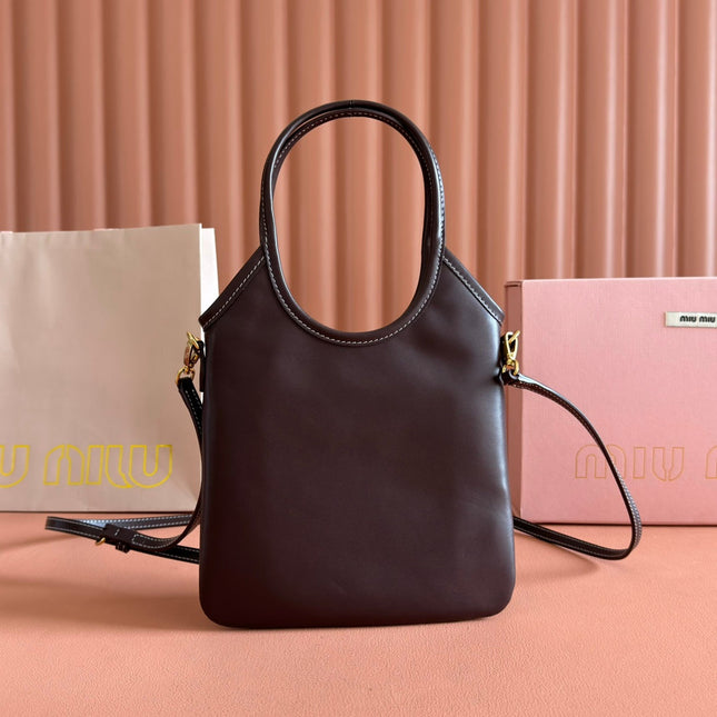 IVY SMALL TOTE BAG 24 IN BRIARWOOD BROWN CALFSKIN