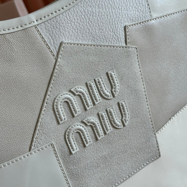 IVY TOTE BAG 60 IN CHALK WHITE PATCHWORK CALFSKIN