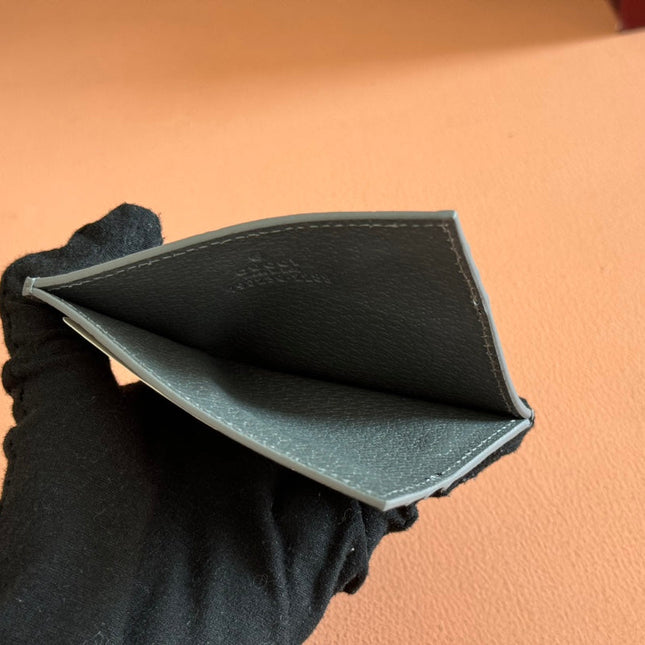 GG CARD CASE 10 IN GREY GG CALFSKIN