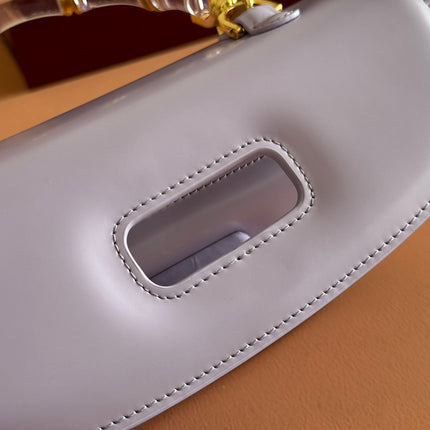 BAMBOO DIVE MEDIUM BAG 27 IN LILAC CALFSKIN RESIN BRASS BAMBOO-SHAPED HARDWARE