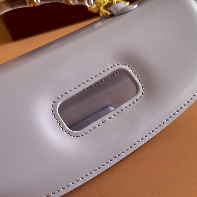 BAMBOO DIVE MEDIUM BAG 27 IN LILAC CALFSKIN RESIN BRASS BAMBOO-SHAPED HARDWARE