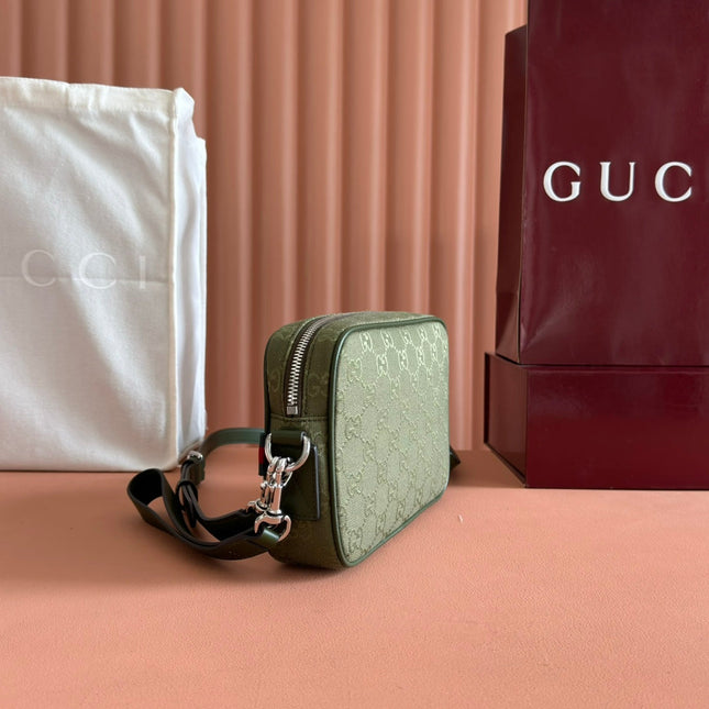 SMALL CROSSBODY BAG 23.5 IN FOREST GREEN GG CANVAS