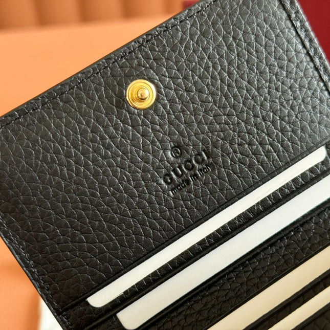 EMBLEM MINI WALLET 11 IN BLACK GG GRAINY CALFSKIN