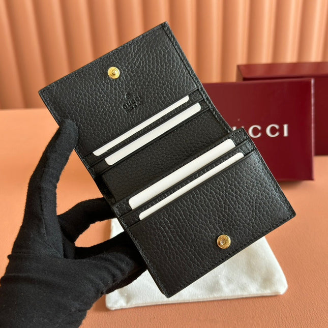 EMBLEM MINI WALLET 11 IN BLACK GG GRAINY CALFSKIN