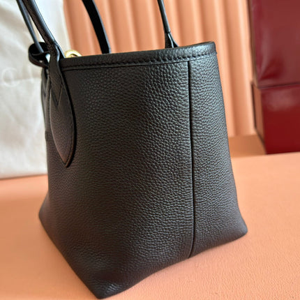 SMALL TOTISSIMA REVERSIBLE TOTE BAG 21 IN BLACK CALFSKIN BROWN BEIGE GG CANVAS