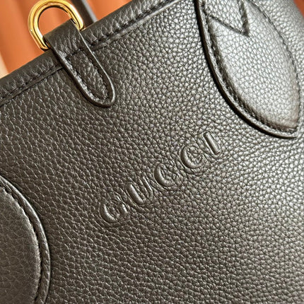 SMALL TOTISSIMA REVERSIBLE TOTE BAG 21 IN BLACK CALFSKIN BROWN BEIGE GG CANVAS