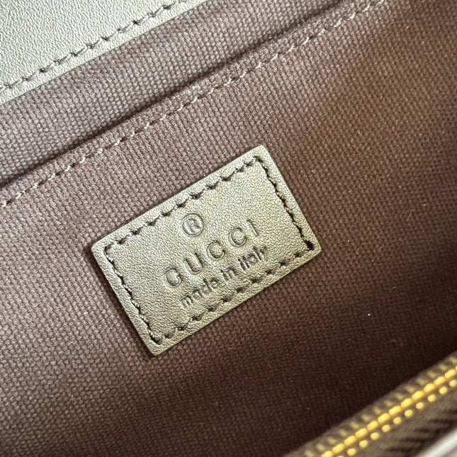 GO SMALL SHOULDER BAG 21.5 IN BLACK GG CANVAS GOLD HARDWARE