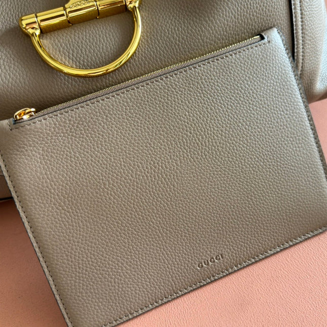 SOFTBIT MAXI SHOULDER BAG 46 IN TAUPE GRAINY LAMBSKIN