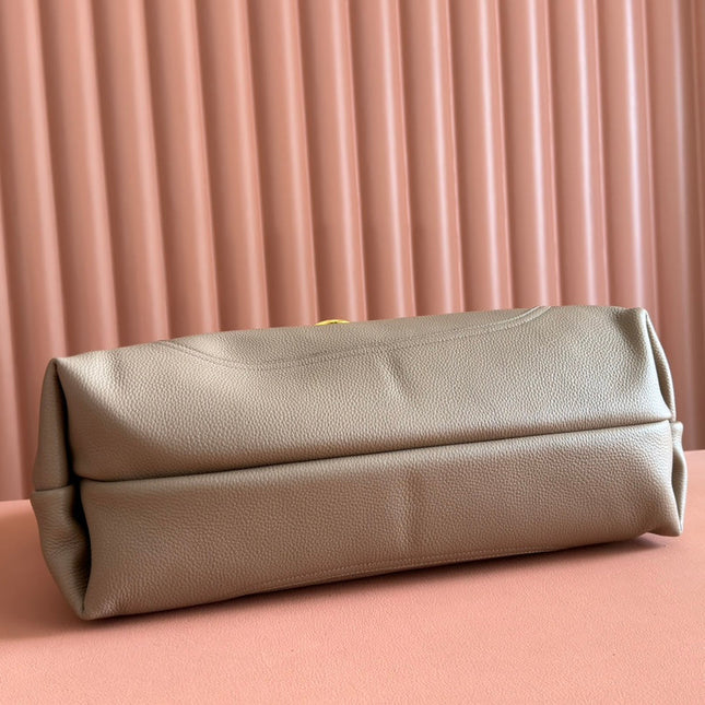 SOFTBIT MAXI SHOULDER BAG 46 IN TAUPE GRAINY LAMBSKIN