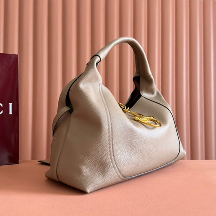 SOFTBIT MAXI SHOULDER BAG 46 IN TAUPE GRAINY LAMBSKIN