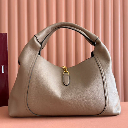 SOFTBIT MAXI SHOULDER BAG 46 IN TAUPE GRAINY LAMBSKIN