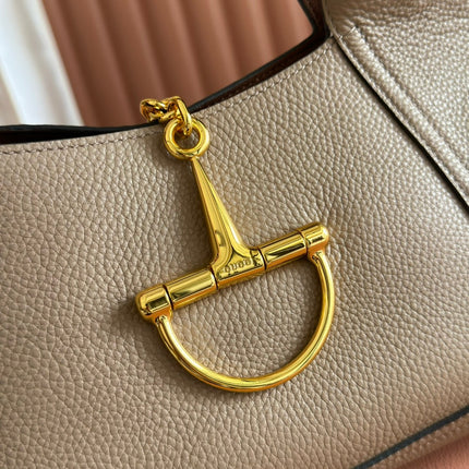 MEDIUM SOFTBIT MAXI SHOULDER BAG 27.5 IN TAUPE GRAINY LAMBSKIN