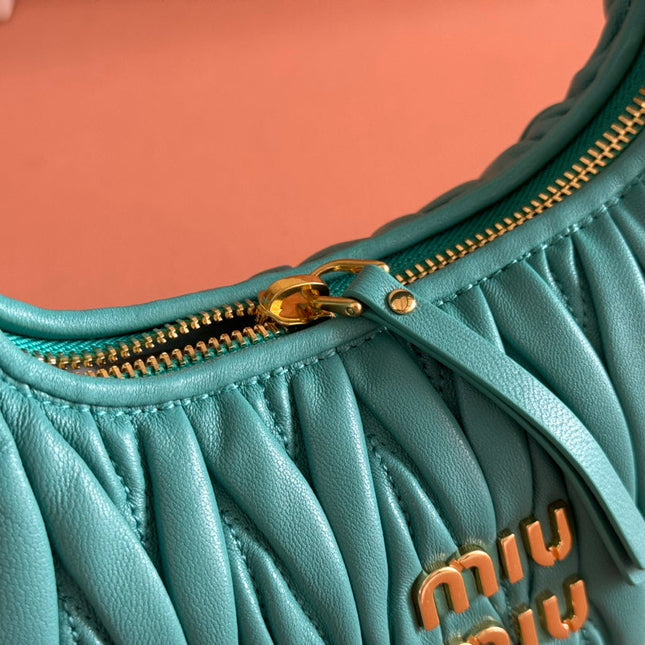 WANDER MATELASSÉ HANDBAG 23 IN LAGOON BLUE LAMBSKIN