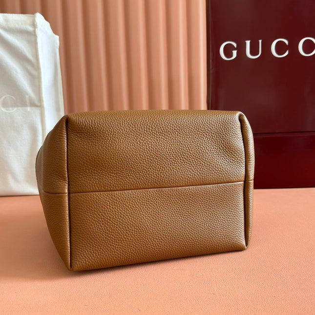 SMALL TOTISSIMA REVERSIBLE TOTE BAG 21 IN BROWN CALFSKIN BEIGE AND BROWN GG CANVAS ON SIDE