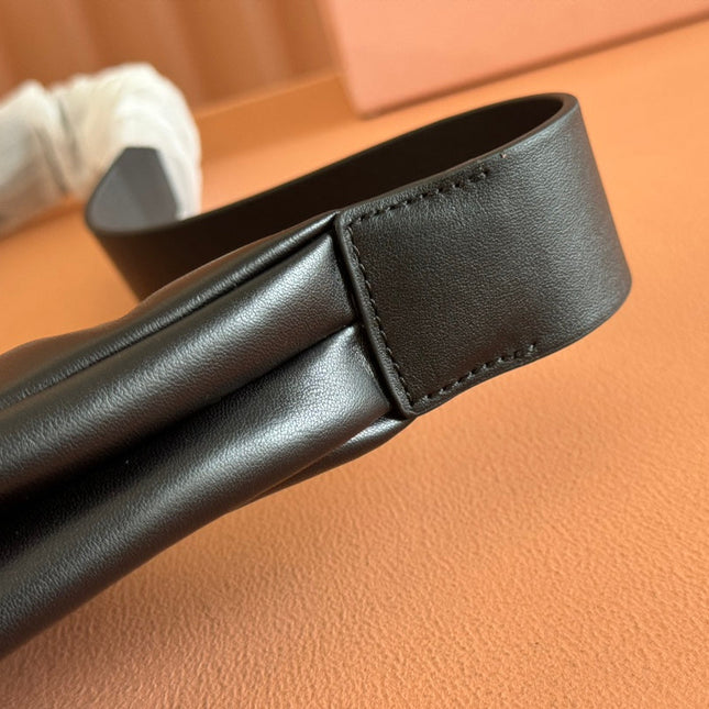 LARGE HOBO TOTE BAG 60 IN BLACK CALFSKIN