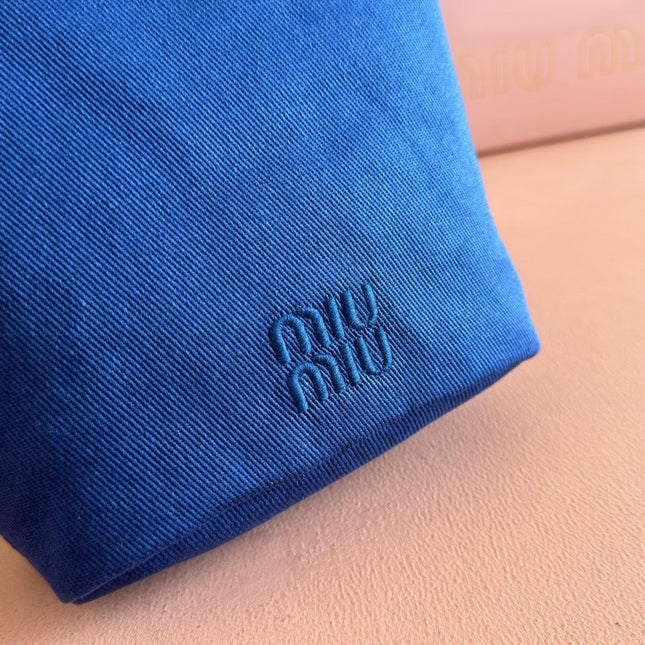 GABADINE POUCH 22.5 IN INDIGO RED CANVAS AMARANTH DRAWSTRING