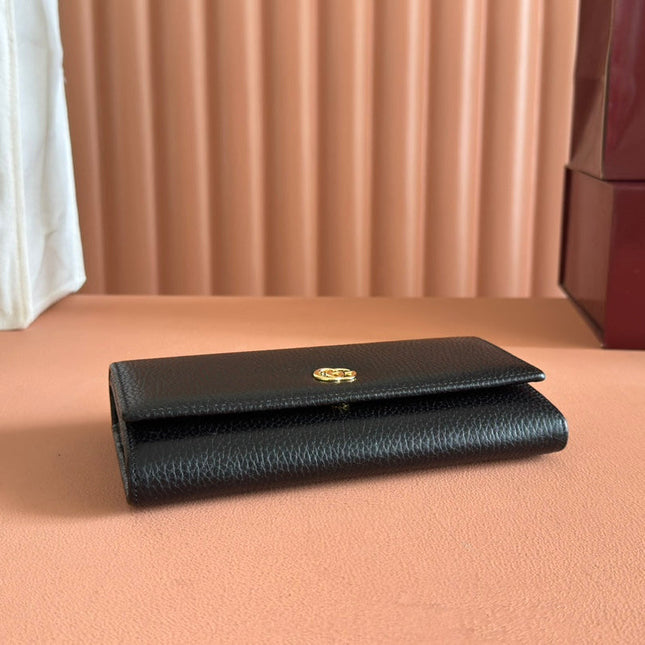GG MARMONT CONTINENTAL WALLET 19 BLACK IN CALFSKIN
