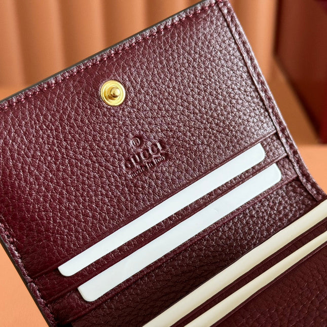 MARMONT BAG 11 IN BEIGE EBONY GG CANVAS DARK RED CALFSKIN