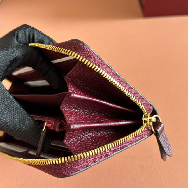 GG MARMONT 19 LONG WALLET IN RED AND BEIGE CALFSKIN