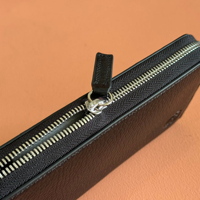 GG MARMONT 19 LONG WALLET IN BLACK CALFSKIN SILVER HARDWARE