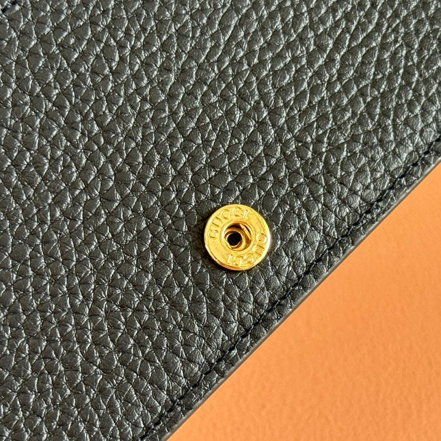 GG MARMONT WALLET ON CHAIN 20 BLUE PVC AND BEIGE IN CALFSKIN