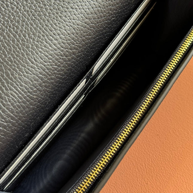 GG MARMONT WALLET ON CHAIN 20 BLUE PVC AND BEIGE IN CALFSKIN